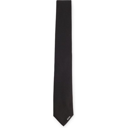 Cravate en soie pure à motif et logo - Boss - Modalova