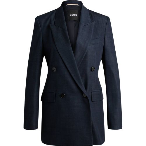 Veste longue Regular en twill à effet denim - Boss - Modalova