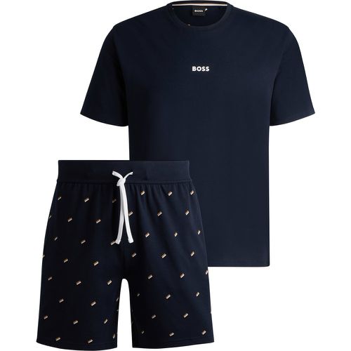 Pyjama avec short en coton aux détails emblématiques, dans une boîte cadeau - Boss - Modalova