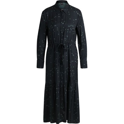 Robe longue à pois jacquard et imprimé - Boss - Modalova