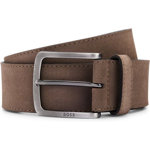 Ceinture en cuir suédé avec boucle logotée - Boss - Modalova