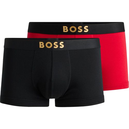 Lot de deux boxers courts en coton à logos métalliques - Boss - Modalova