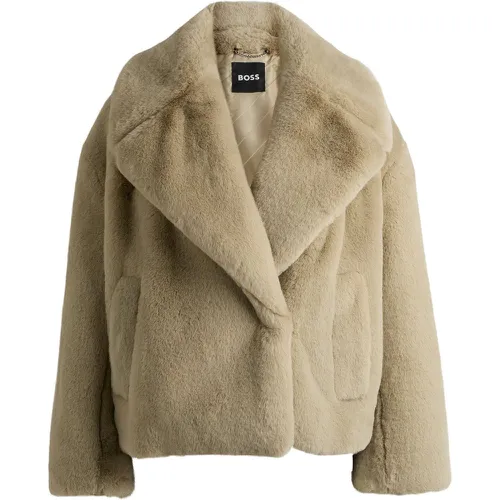 Manteau court en peluche rembourrée - Boss - Modalova