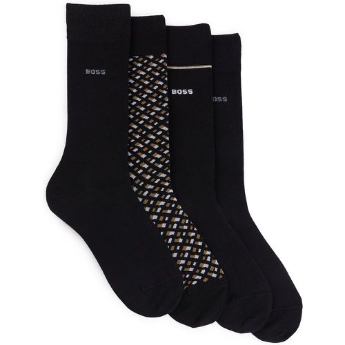 Lot de quatre paires de chaussettes mi-mollet en coton mélangé - Boss - Modalova