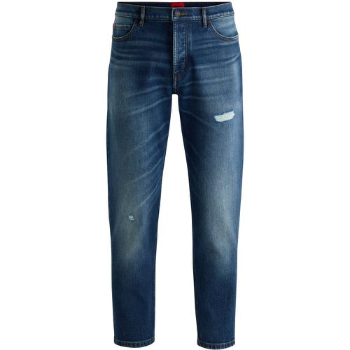 Jean Tapered en denim stretch effet usé - HUGO - Modalova