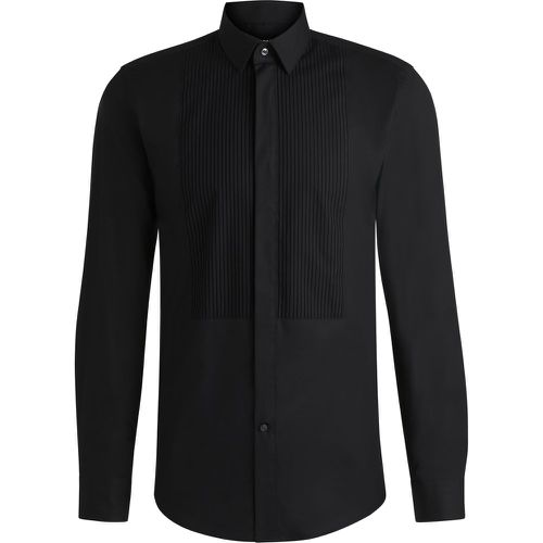 Robe chemise Slim à plastron plissé - Boss - Modalova