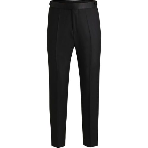 Pantalon de smoking Relaxed en laine avec finitions en soie - Boss - Modalova