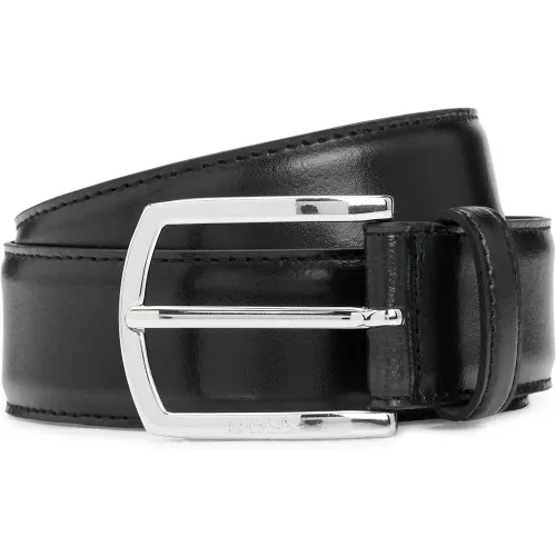 Ceinture en cuir italien avec boucle à coins cassés - Boss - Modalova