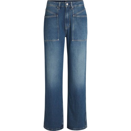 Jean Wide en denim fluide bleu - Boss - Modalova