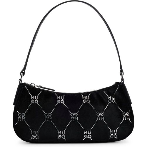 Sac hobo en velours avec motif logo chaîne à strass - HUGO - Modalova