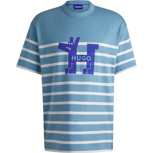 T-shirt ample en jersey de coton avec logo chien - HUGO - Modalova