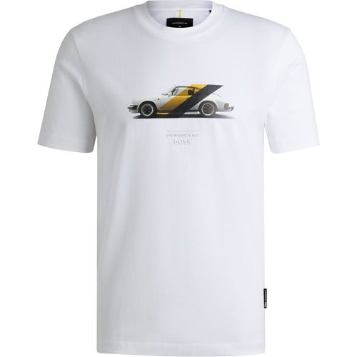 T-shirt Porsche x  en coton mercerisé avec logo du partenariat - Boss - Modalova