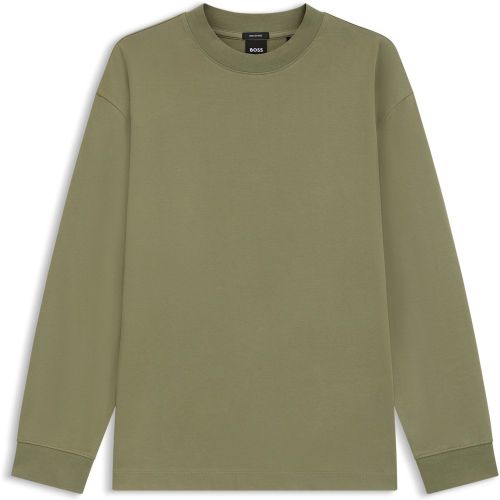 T-shirt Relaxed à manches longues en coton mercerisé - Boss - Modalova