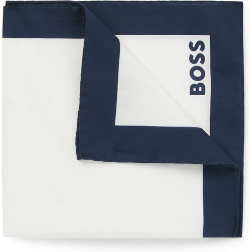 Pochette de costume en coton à logo et bordure imprimés - Boss - Modalova