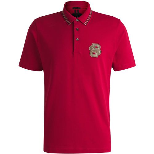 Polo en coton mercerisé avec monogramme Double B - Boss - Modalova