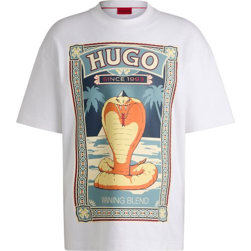 T-shirt en jersey de coton à imprimé graphique - HUGO - Modalova