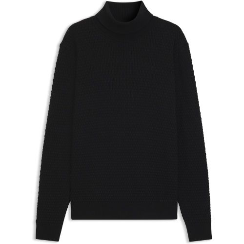 Pull à col roulé en maille structurée de coton - HUGO - Modalova