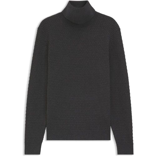 Pull à col roulé en maille structurée de coton - HUGO - Modalova