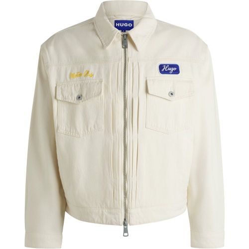 Veste en twill de coton avec broderie « Motor Club » - HUGO - Modalova