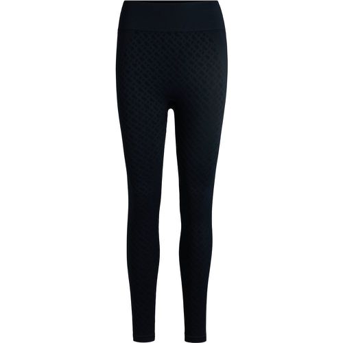 Legging en maille active en jersey côtelé stretch à motif monogrammé - Boss - Modalova