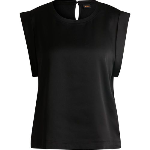 T-shirt sans manches en satin martelé - Boss - Modalova