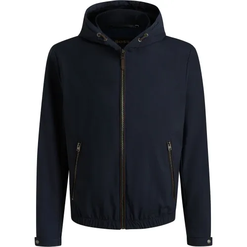 Veste à capuche en matière peau de pêche - Boss - Modalova