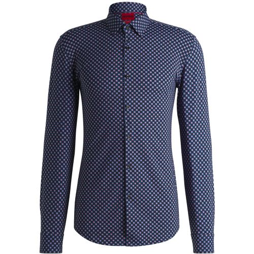 Chemise Slim en jersey stretch imprimé performant - HUGO - Modalova