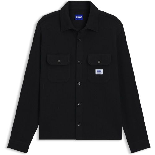 Chemise Oversize en coton mélangé structuré - HUGO - Modalova