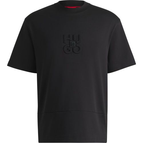 T-shirt en coton interlock à logos revisités - HUGO - Modalova