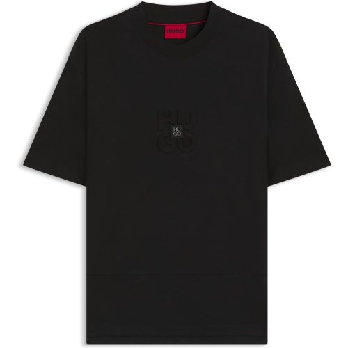 T-shirt en coton interlock à logos revisités - HUGO - Modalova