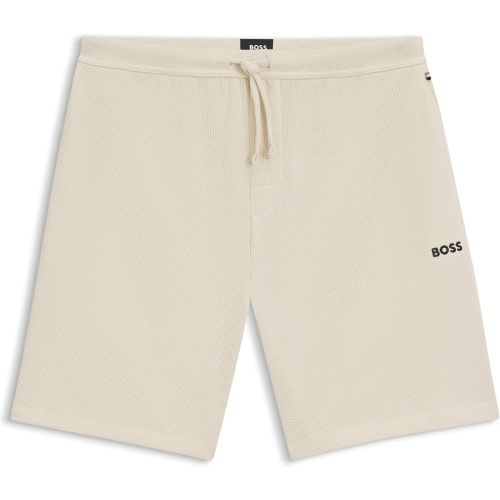 Short de pyjama en coton mélangé avec logo brodé - Boss - Modalova