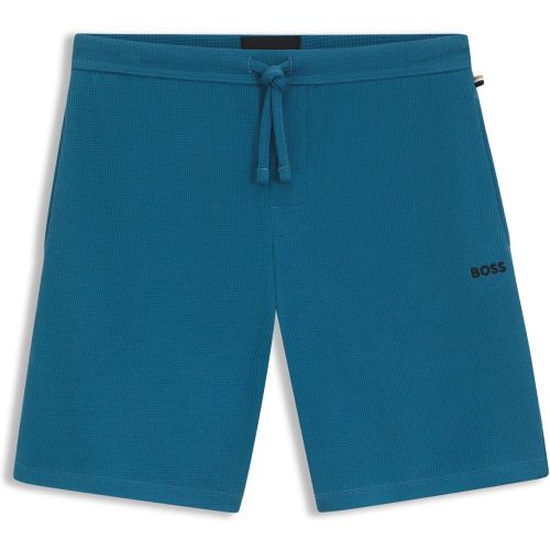 Short de pyjama en coton mélangé avec logo brodé - Boss - Modalova