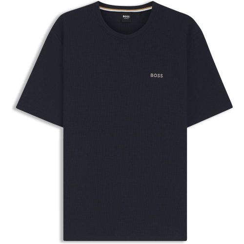 T-shirt de pyjama en coton mélangé avec logo brodé - Boss - Modalova