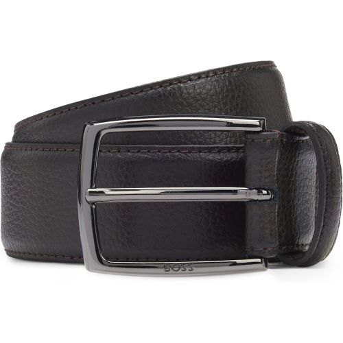 Ceinture en cuir italien grainé avec boucle logotée - Boss - Modalova