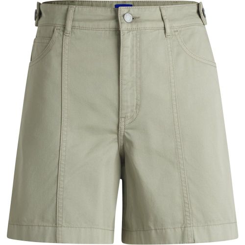 Short en twill de coton avec fermetures éclair latérales - HUGO - Modalova