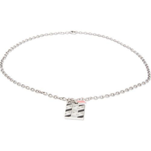 Collier argenté avec pendentif à logos mélangés - HUGO - Modalova