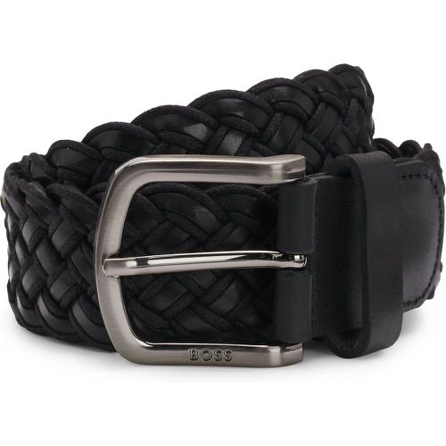 Ceinture en cuir tressé avec boucle logotée - Boss - Modalova