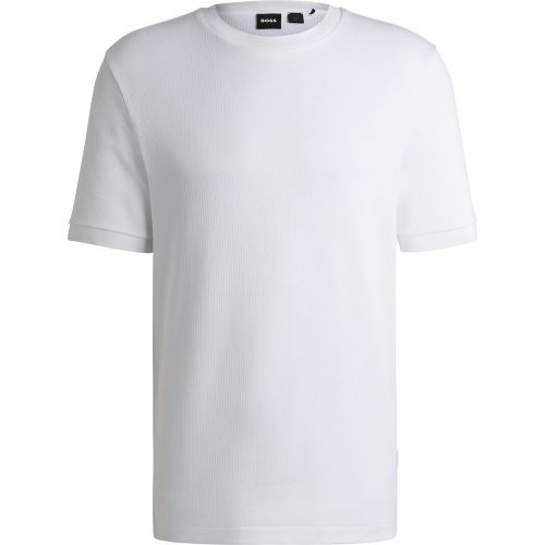 T-shirt regular en seersucker de coton mélangé - Boss - Modalova