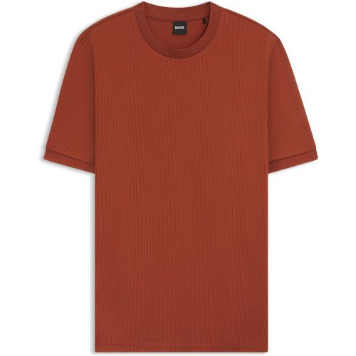 T-shirt regular en seersucker de coton mélangé - Boss - Modalova