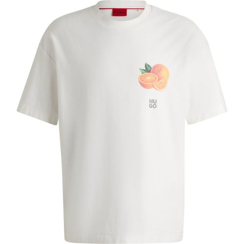 T-shirt en jersey de coton à imprimés oranges - HUGO - Modalova