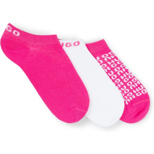 Lot de trois paires de chaussettes basses à logos contrastants - HUGO - Modalova