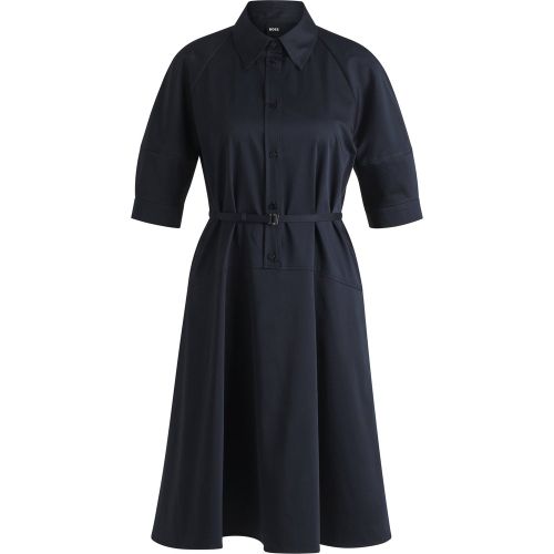 Robe-chemise en coton stretch à demi-patte de boutonnage - Boss - Modalova