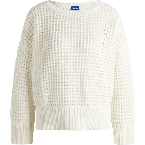 Pull en coton et maille filet - HUGO - Modalova