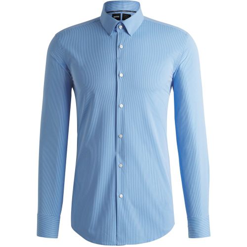 Chemise Slim à rayures en tissu stretch performant - Boss - Modalova