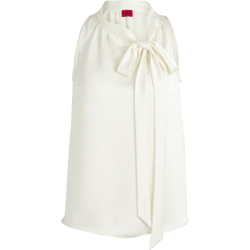 Haut sans manches en satin avec lavallière - HUGO - Modalova