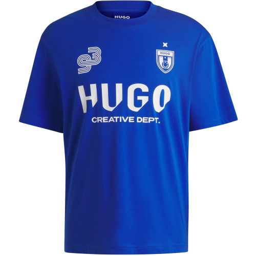 T-shirt en jersey de coton avec imprimés d’inspiration football - HUGO - Modalova