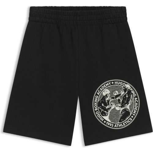 Short en molleton de coton avec motif boxe - HUGO - Modalova