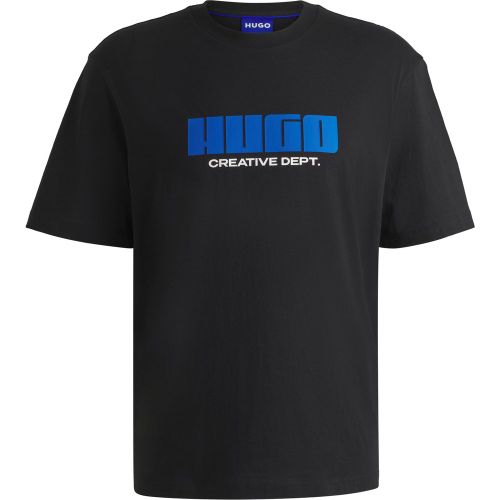 T-shirt en jersey de coton à logo artistique - HUGO - Modalova