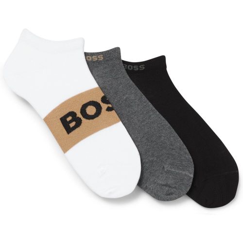 Lot de trois paires de chaussettes longueur cheville en coton mélangé - Boss - Modalova