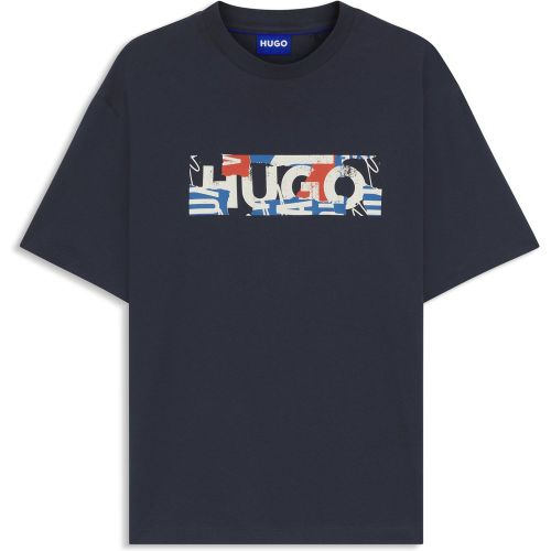 T-shirt en jersey de coton à logo imprimé graphique - HUGO - Modalova